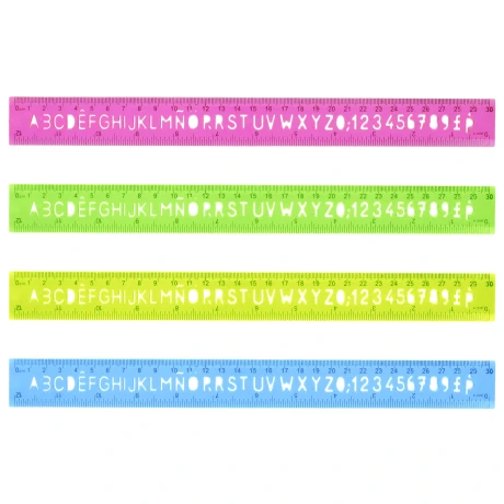 REGLA 30CM X1 CON LETRAS PLASTICO COLOR 1937 REGLA 30CM X1 CON LETRAS PLASTICO COLOR 1937