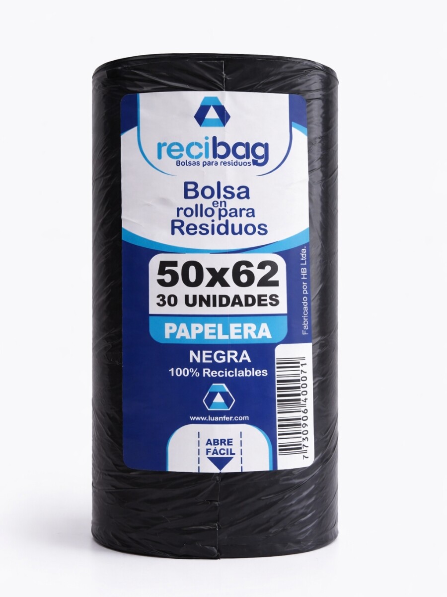 BOLSAS RESIDUOS EN ROLLO 50x62cm negro
