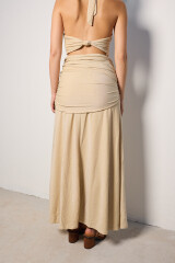 Falda Intuición Beige Lurex