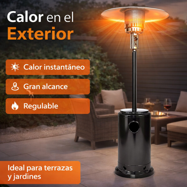 Estufa De Patio Kassel Ks-eps37 Hongo 37500 Btu ESTUFA DE PATIO NEGRA KASSEL KS-EPS37