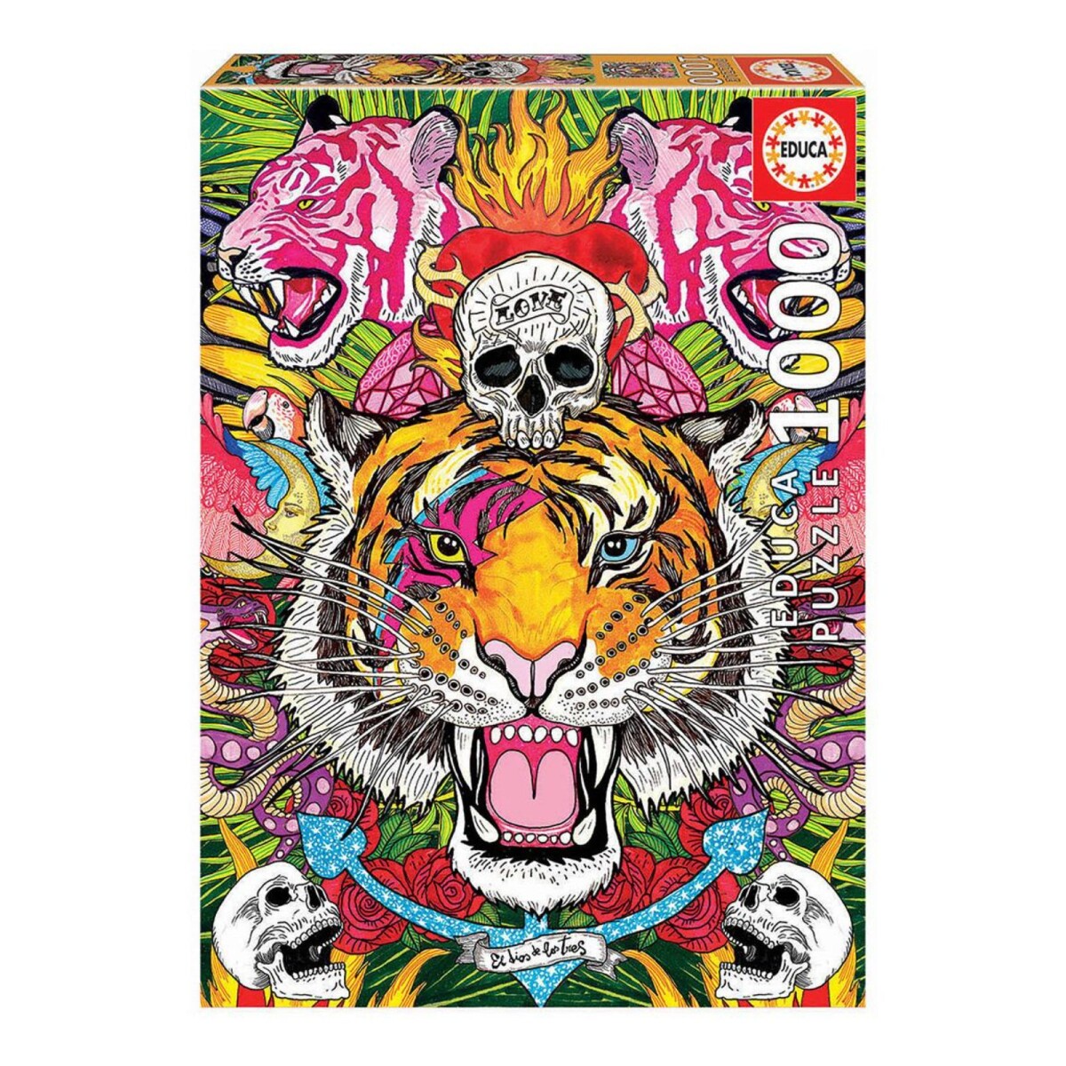 Rompecabezas Puzzle Educa Extaxis Tigre Calavera 1000 Piezas 