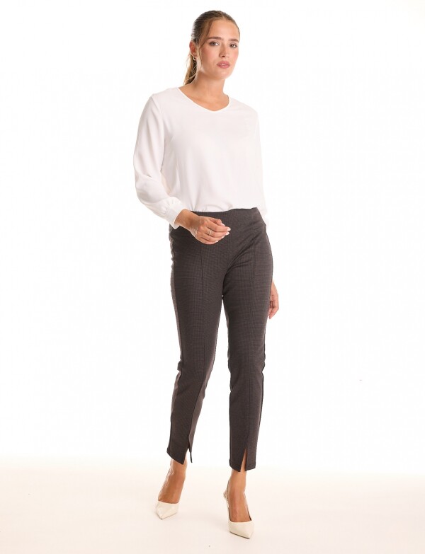 Pantalón Cigarette Cuadrillé MULTI/BORDEAUX