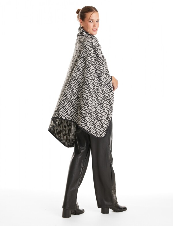 Ruana Animal Print NEGRO/GRIS