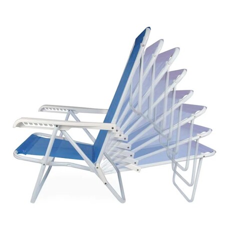 Kit 2 Reposeras Reclinables 8 Posiciones Acero Mor Sannet Azul