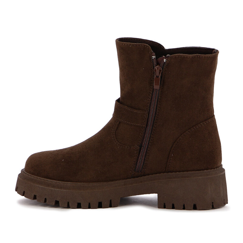 Botas Mujer Darkness Con Hebilla Marron Oscuro