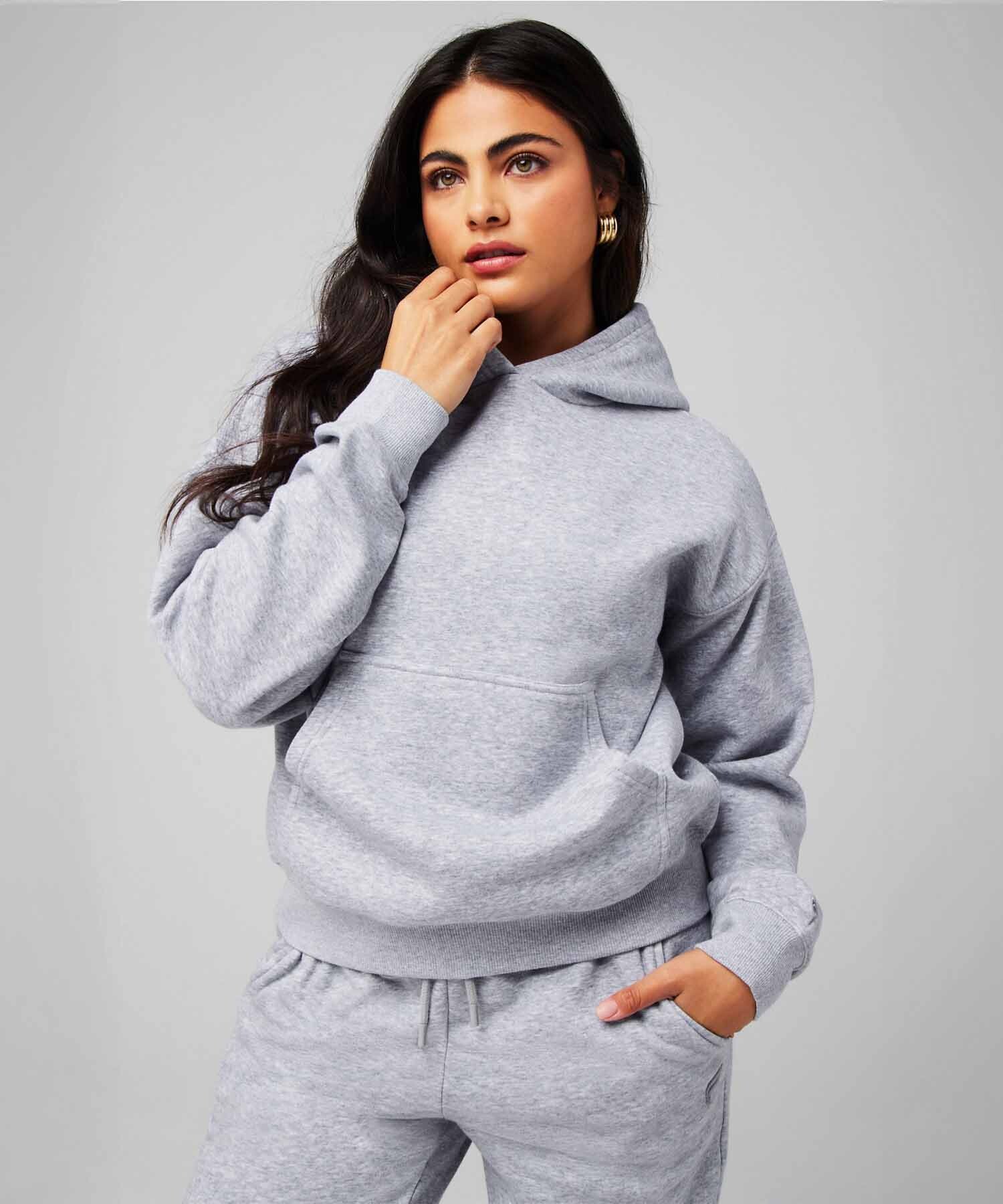 Polera Cozy Fleece Hoodie Mujer Classic Grey Heather