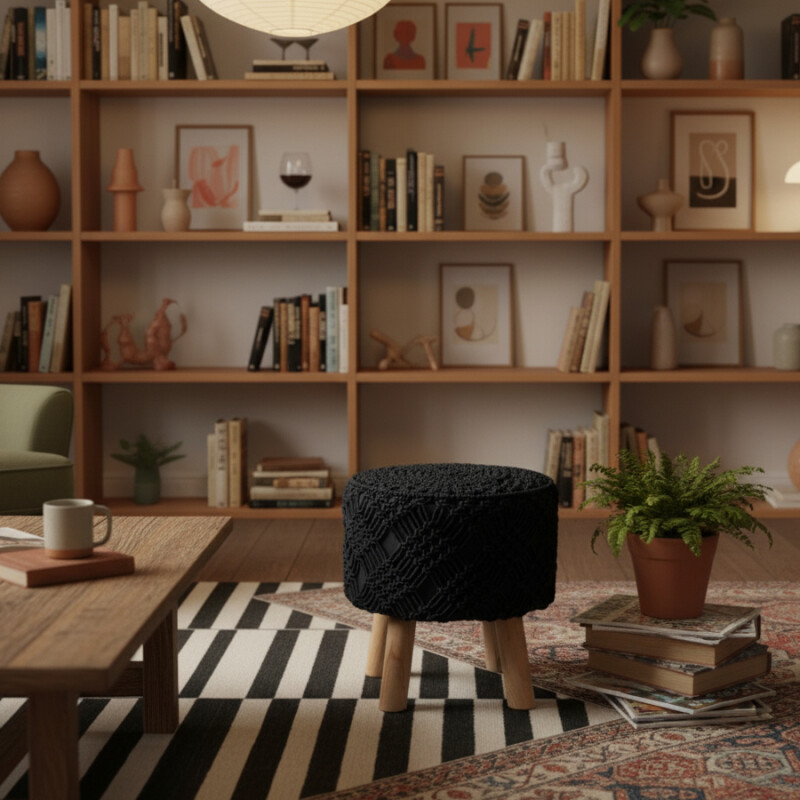 Banco taburete tejido algodón Banco taburete tejido algodón