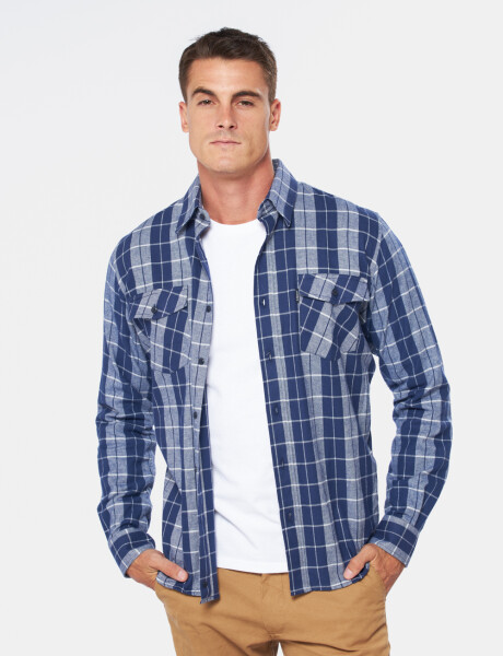 CAMISA DE VIYELA A CUADROS Azul