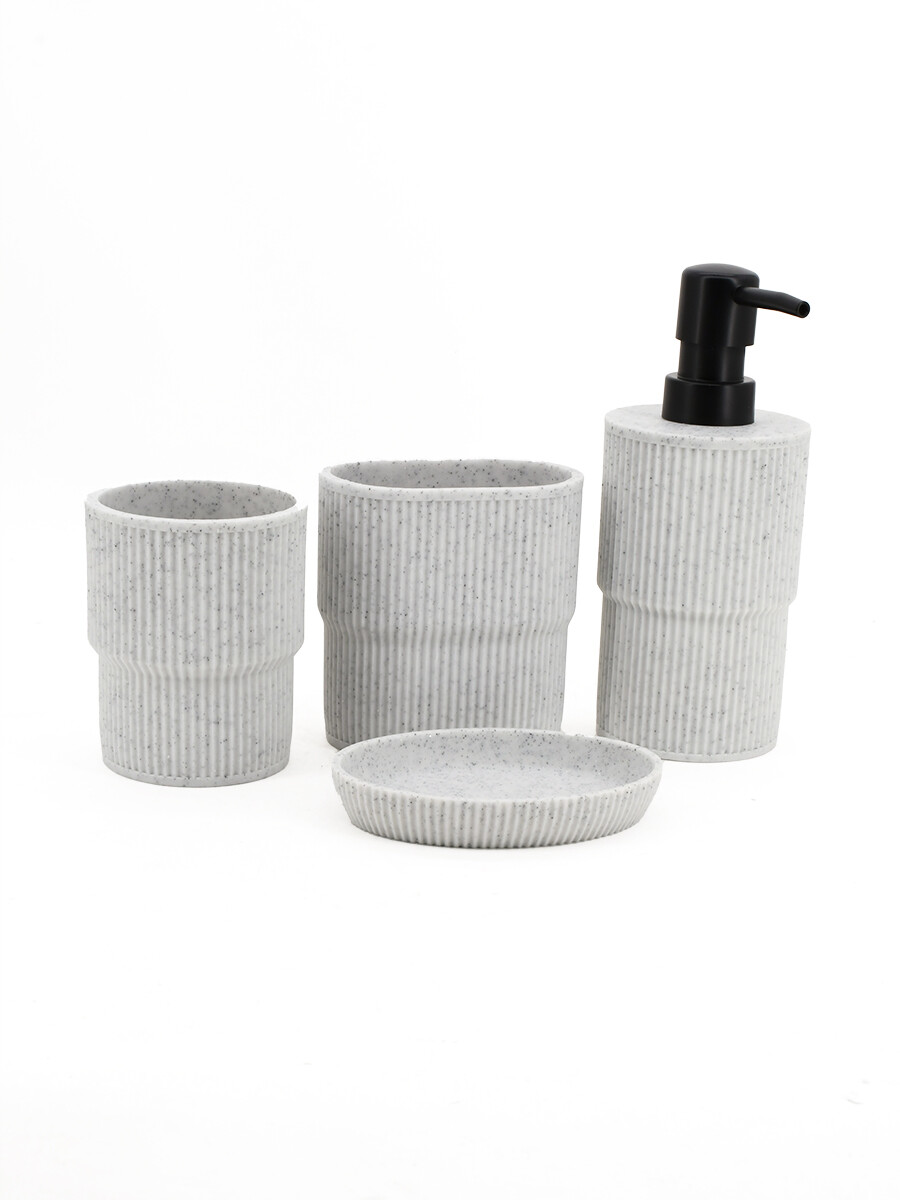 BAÑO SET 4 PCS CEMENTO - GRIS 