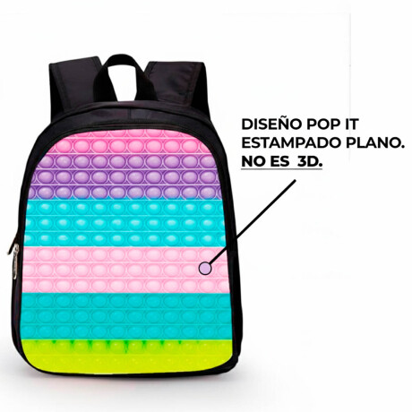 Mochila Pop It 3en1 Estampado + Lunchera + Cartuchera Rosa