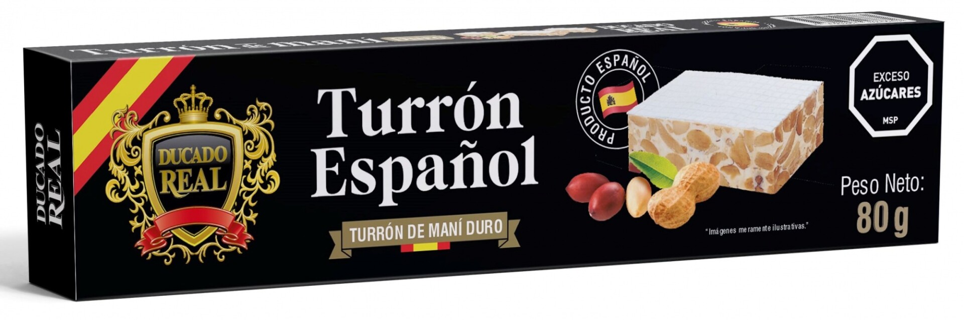 TURRON ESPAÑOL DUCADO REAL 80G DURO 