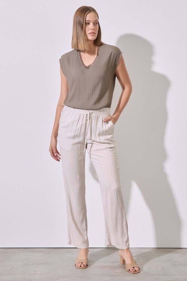 Pantalon Print BEIGE