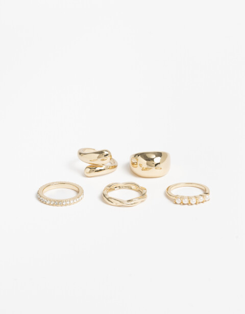 Sets Anillos Set De Anillos De Metal - Dorado