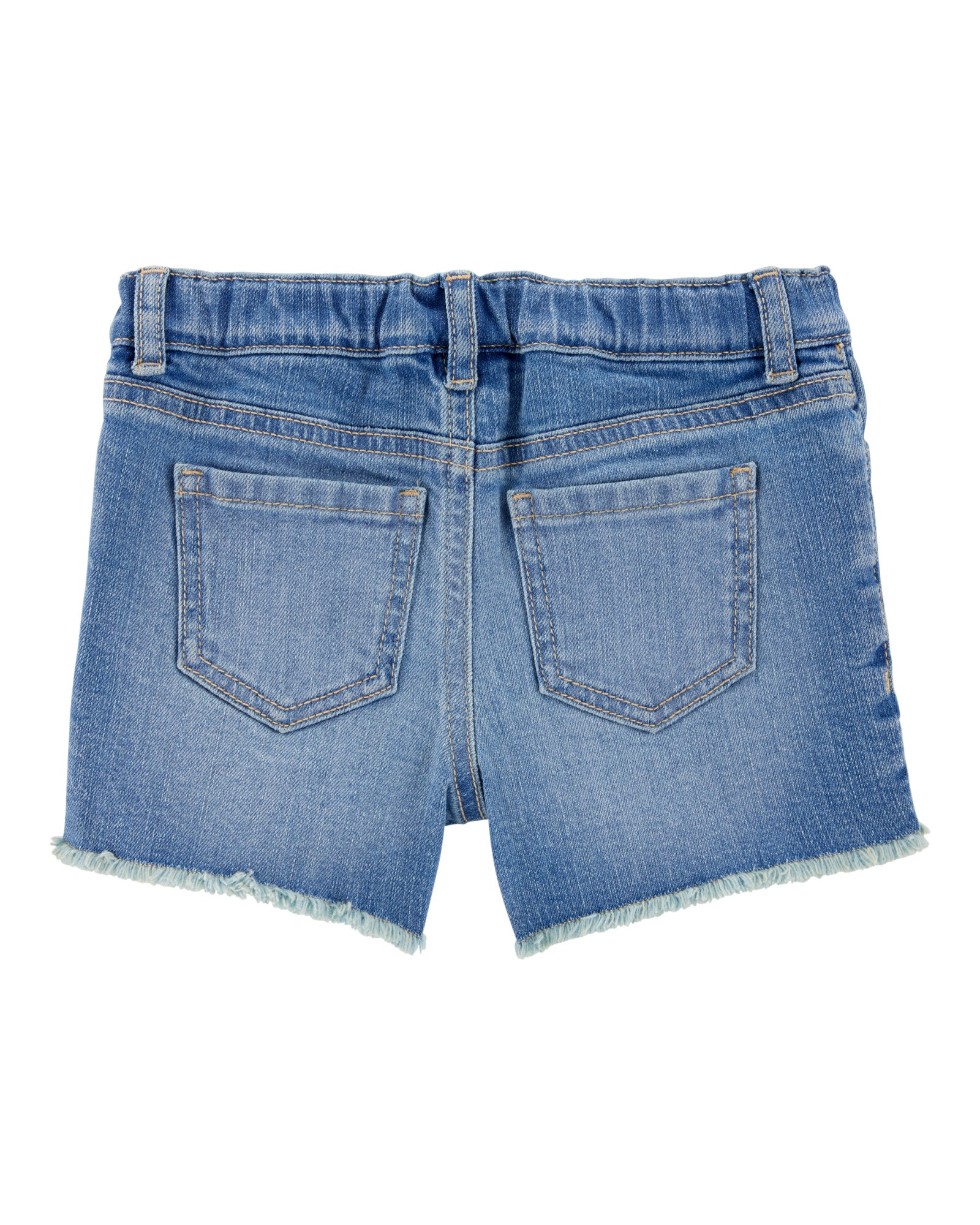 Short jean con bordado floral Sin color