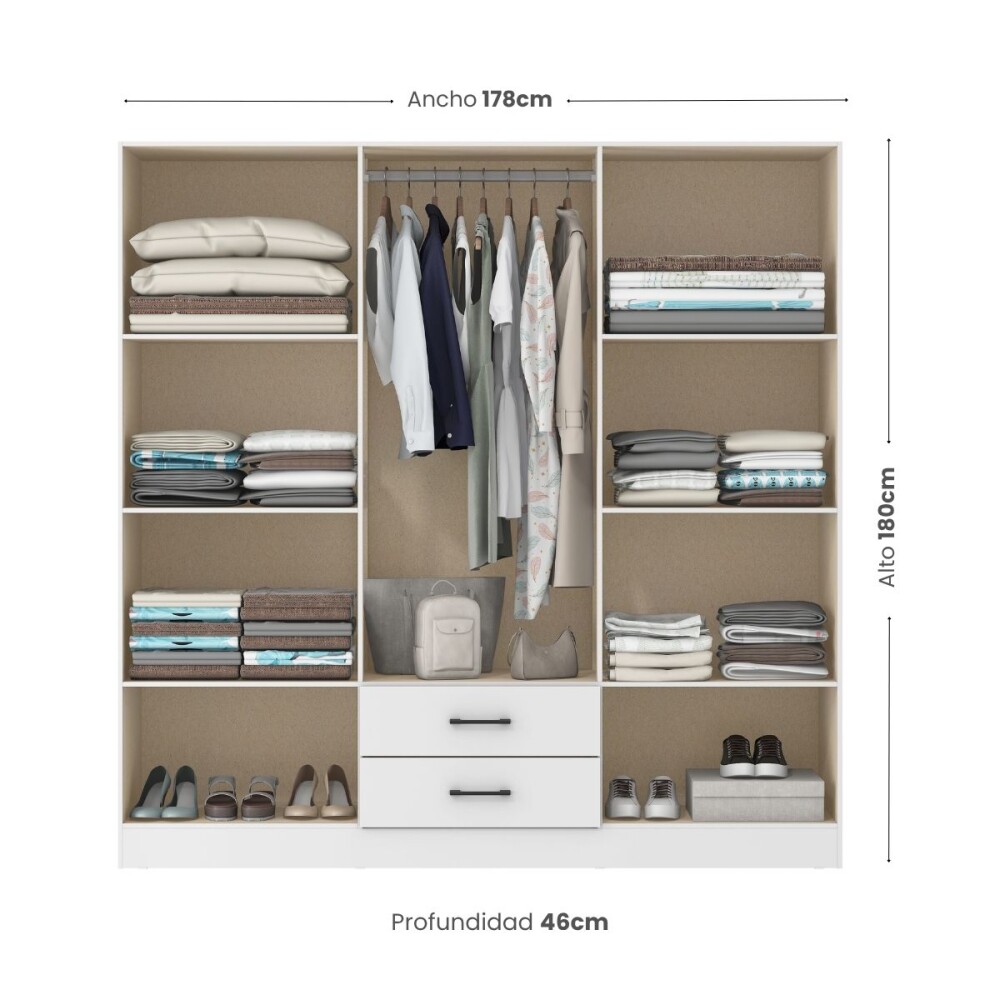 ROPERO - 6 PUERTAS PLATINUM BLANCO