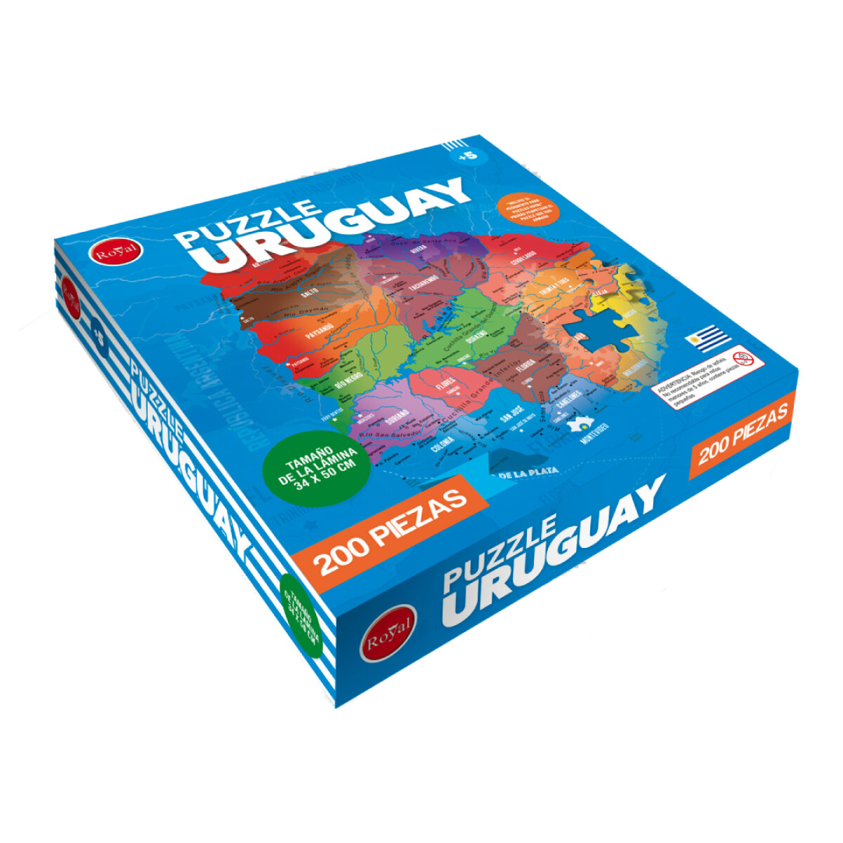 Puzzle Royal Mapa de Uruguay 200 Piezas 