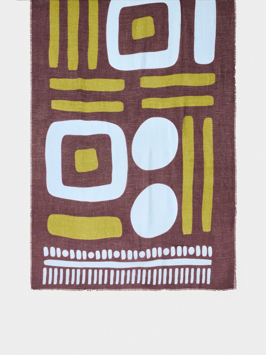 Pañuelo Estampado Con Lã marron
