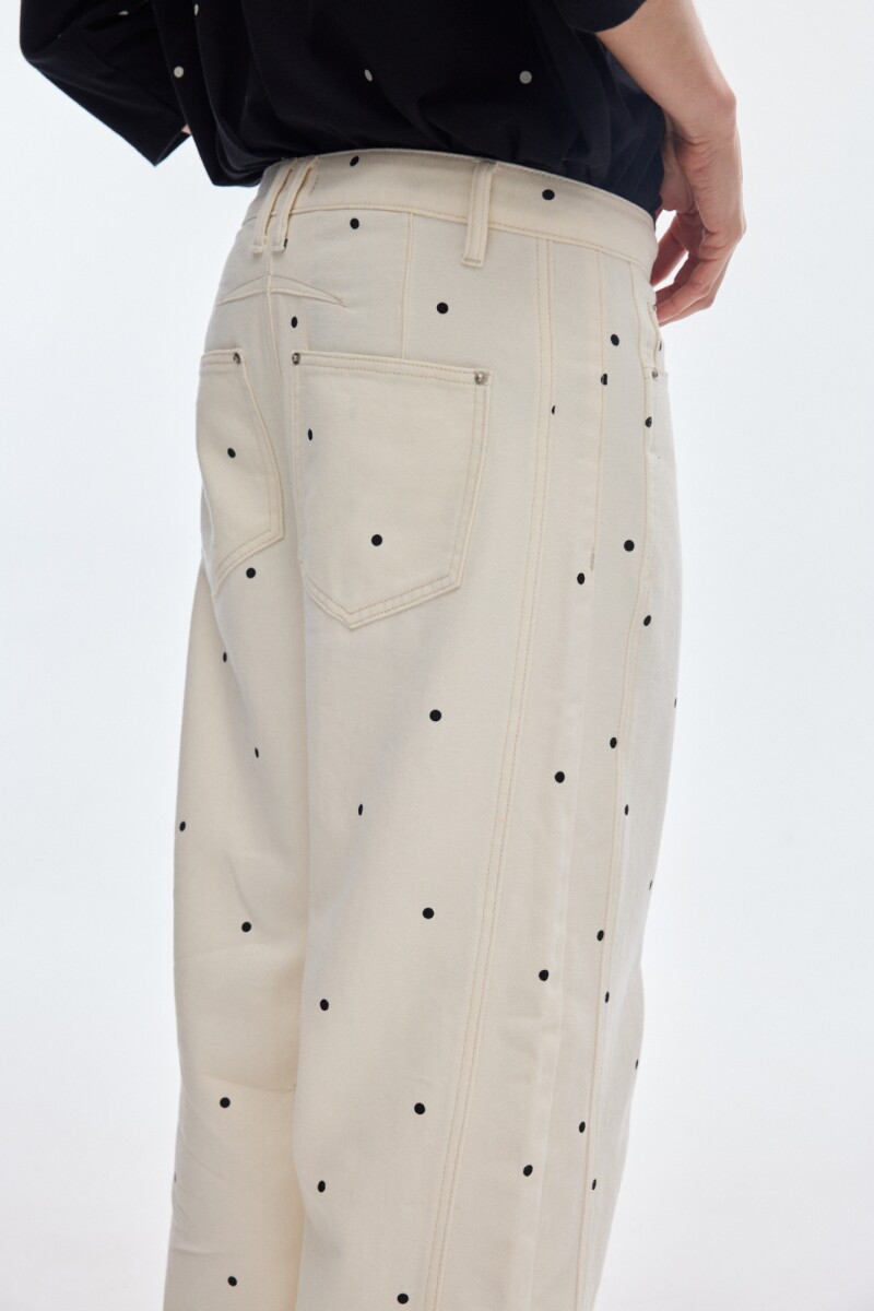 Jean Barrel Dots Cream