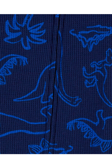 Pijama una pieza de algodón térmico con pie diseño dinos Sin color