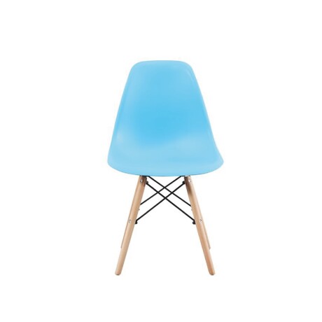 Eames DKR Base En Madera Infantil Celeste