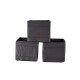 Set x3 organizadores de tela PVC 14x14x13cm GRIS