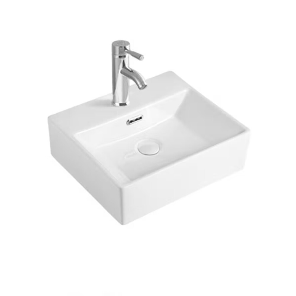 Bacha de apoyo rectangular 40 x 35 cm c/mesa blanca Brillo DMC Bacha De Apoyo Rectangular 40 X 35 Cm C/mesa Blanca Brillo Dmc