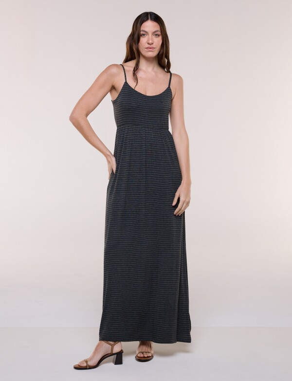 Vestido Maxi Rayas GRIS OSCURO