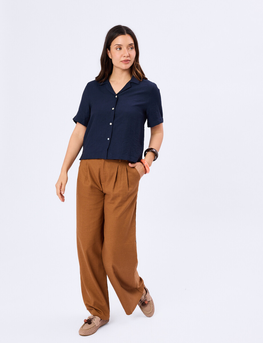 Camisa lino Marino