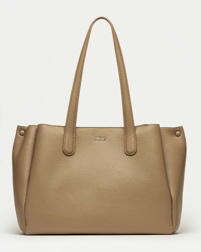 Shopper Erin en efecto cuero graneado Taupe