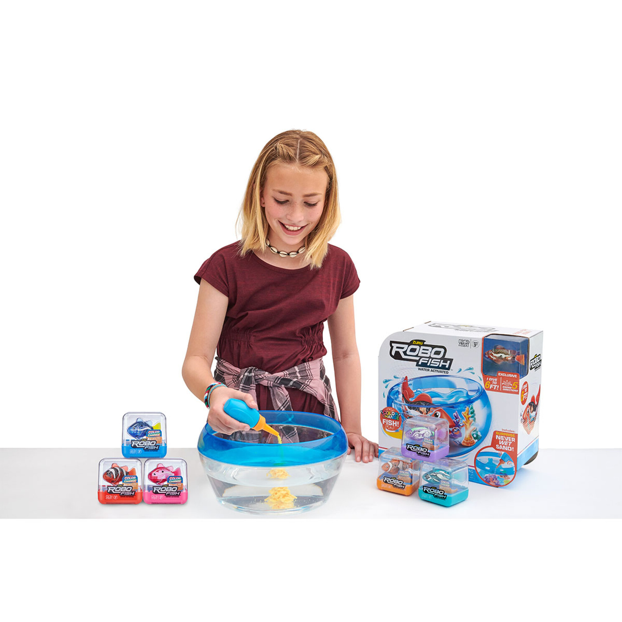 Zuru Robo Alive Juguete Robofish Pez Nadador Pecera PlaySet