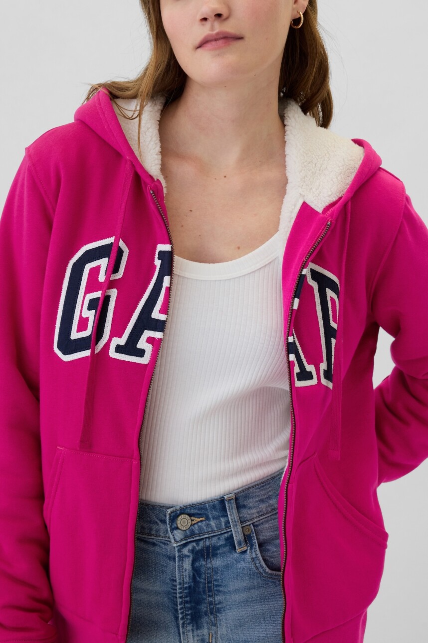 Canguro Con Corderito Logo Gap Mujer Bright Beet