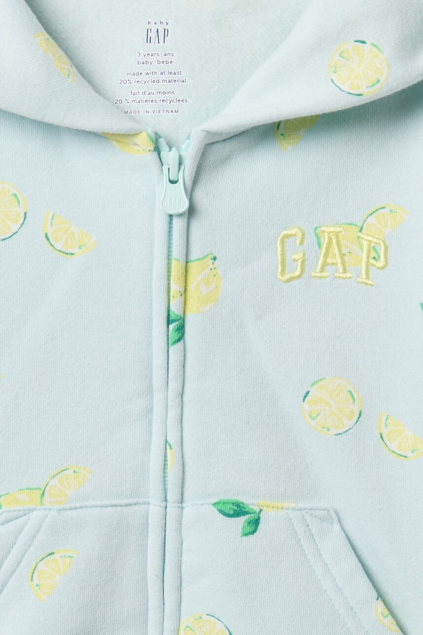 Buzo Canguro Con Cierre Logo Gap Toddler Niña Azul