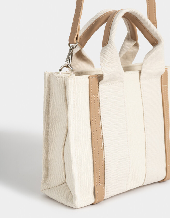 City Cartera City Canvas - Blanco Crudo