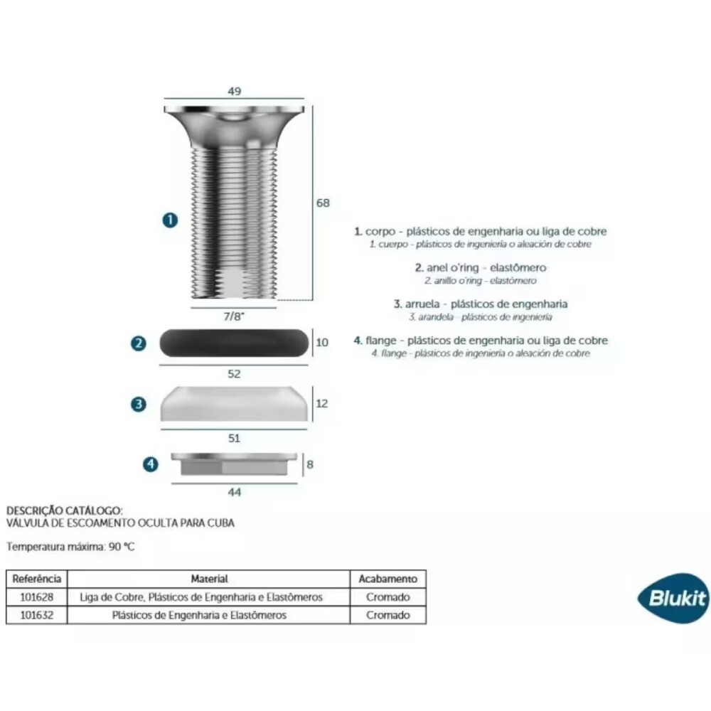 Válvula oculta para lavatorio abs Válvula Oculta Para Lavatorio Abs
