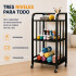 Rack 3 Estantes Metal Rueditas Mueble Organizador Estanteria Variante Color Negro