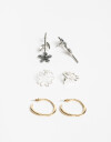 Aros Sets Color Set 3 Pares Dearos Florales - Dorado