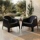 Set de 2 Silla Plastico Skarpo Jardin Liso Negro