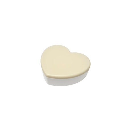 Joyero con espejo en forma de corazon - 10x9x3cm Beige