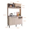 Mueble Cocina Compacta + Pileta Inox Premium 15m Latentación Color Rústico Mueble Cocina Compacta + Pileta Inox Premium 15m Latentación Color Rústico