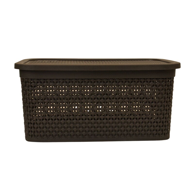 Set x2 Caja simil ratán 7,5 lts CHOCOLATE