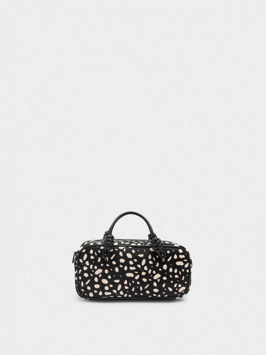 Bolso Tote De Piel Estampado Animal negro