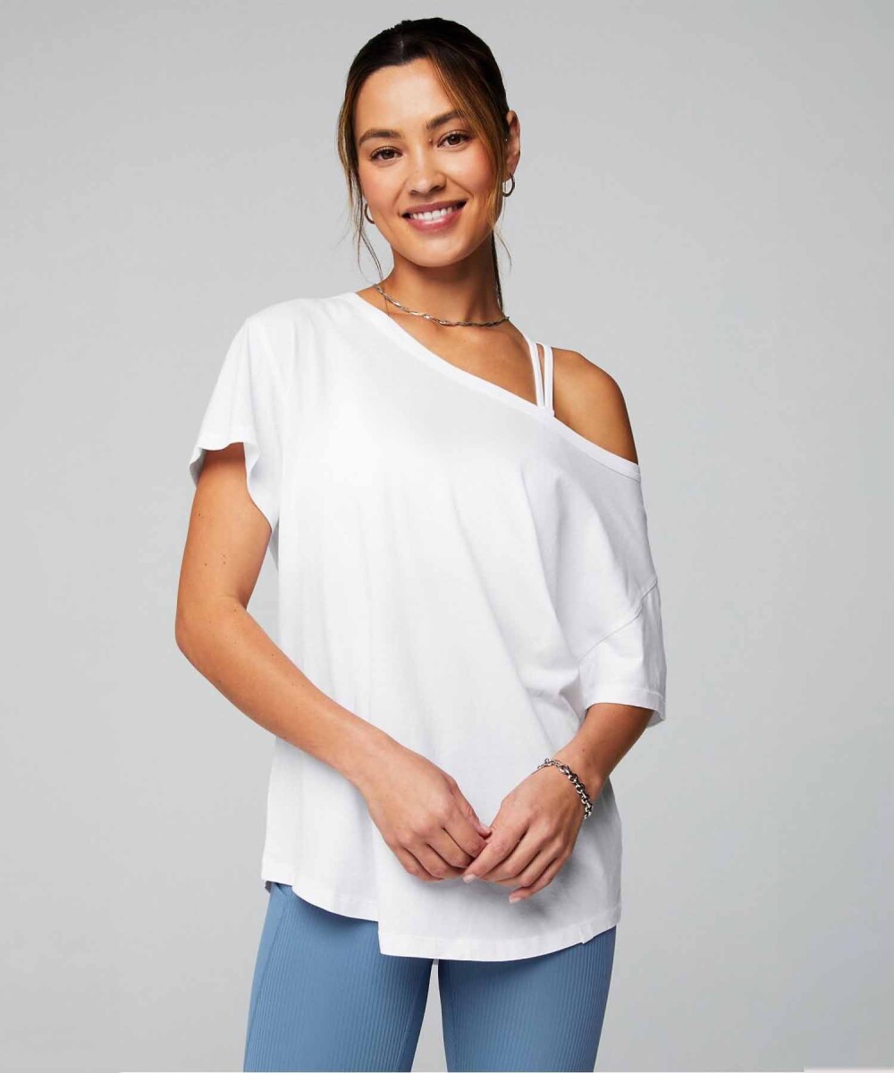 Polo Manga Corta Oversized Mujer - Classic White 
