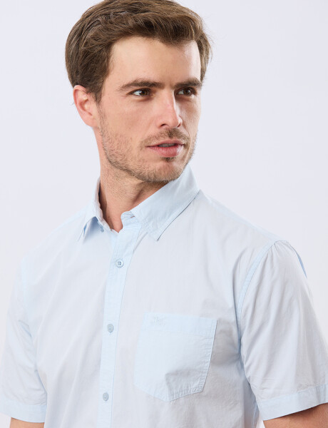 CAMISA CUADROS ALGODÓN Celeste
