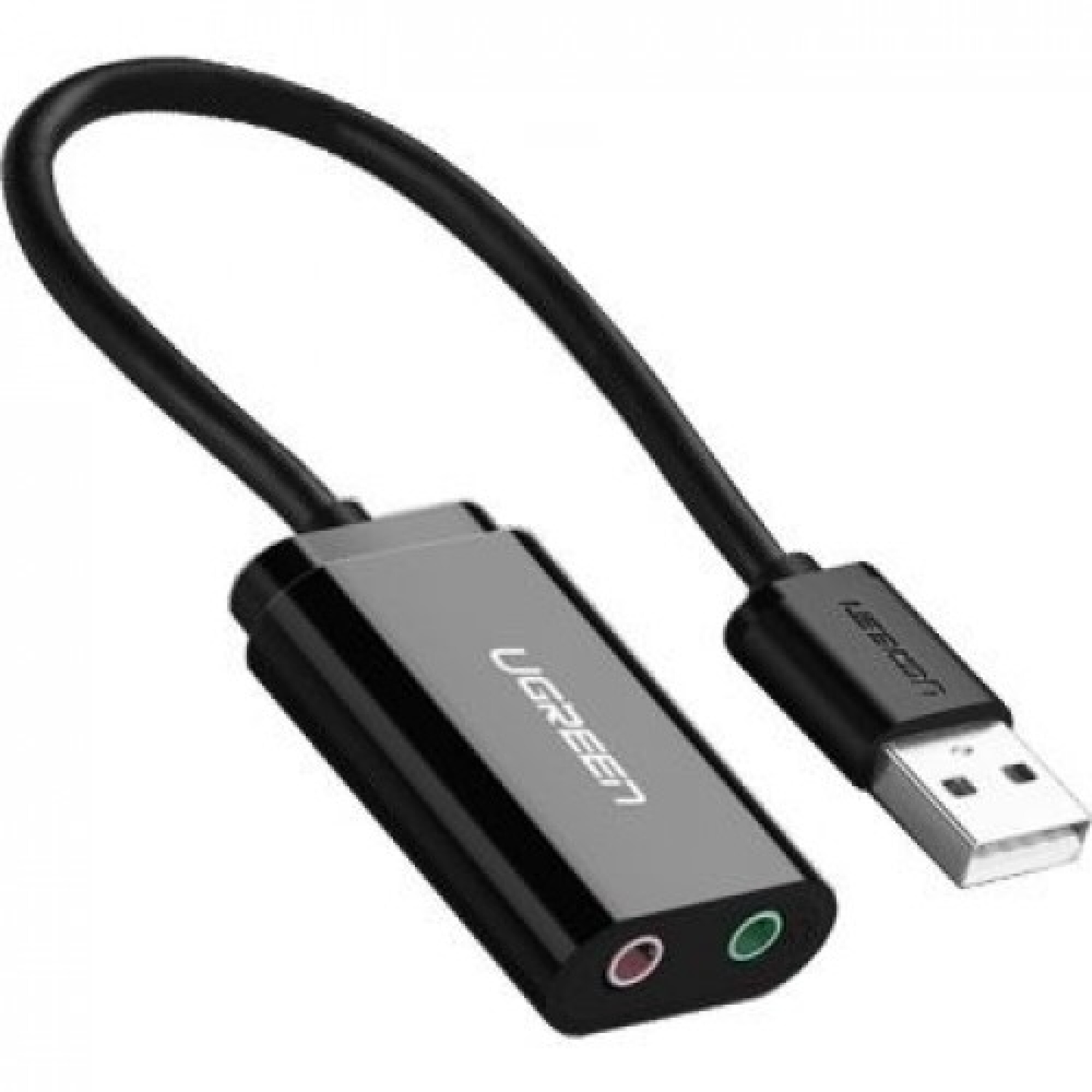 UGREEN Adaptador de audio USB, con tarjeta de sonido estéreo externa, con  auriculares de 3,5 mm y micrófono, con conector, para Windows, Mac, Linux