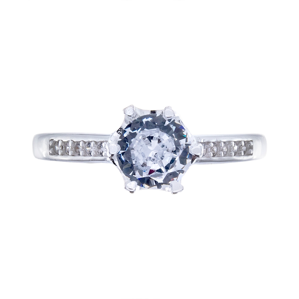 Anillo de plata 925 con circonia, Cintillo. 