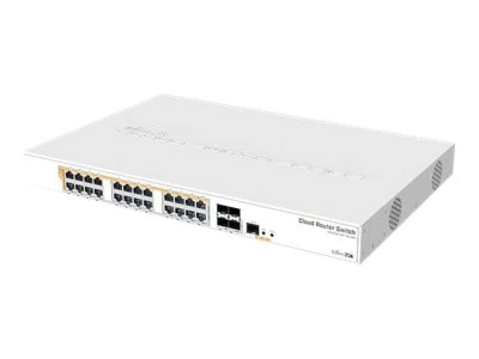 MikroTik Cloud Router Switch CRS328-24P-4S+RM - Conmutador - L3 - Gestionado - 24 x 10/100/1000 (PoE) + 4 x 10 Gigabit SFP+ - mo 