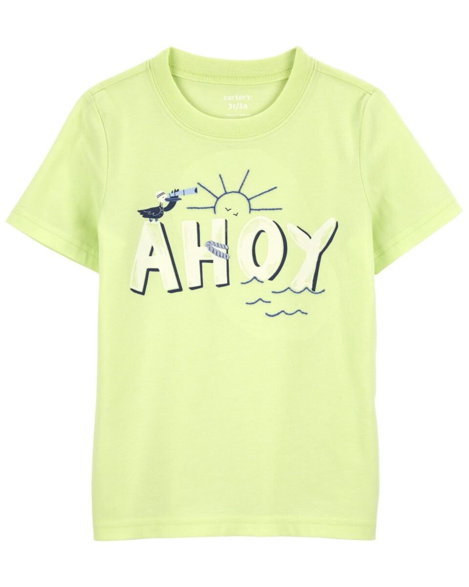 Remera de algodón, estampa náutica 