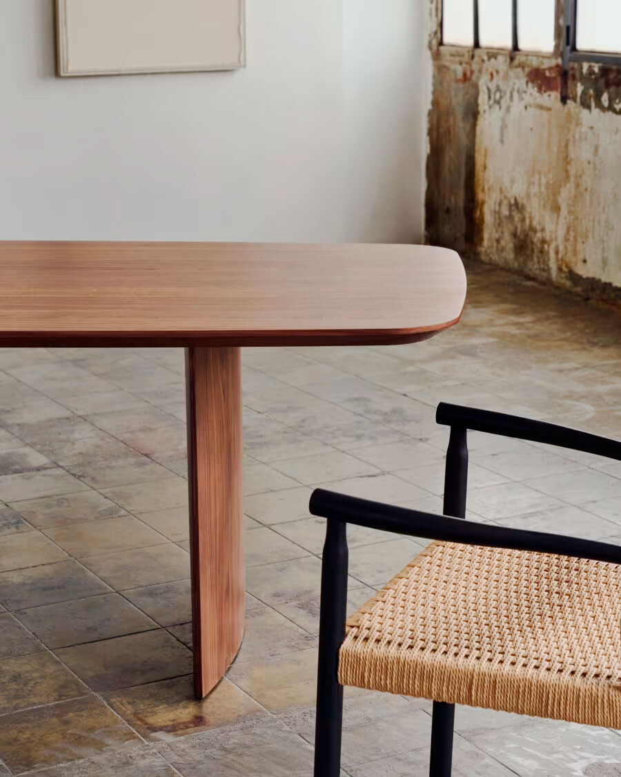 Mesa Litto de chapa de roble de roble 200 x 100 cm