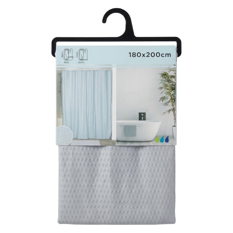 CORTINA GRIS CL 180X200CM P/BAÑO Unica