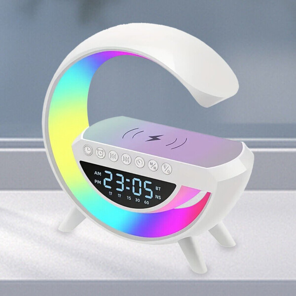Lampara Veladora Portatil Cargador Parlante Pantalla Reloj Lampara Veladora Portatil Cargador Parlante Pantalla Reloj
